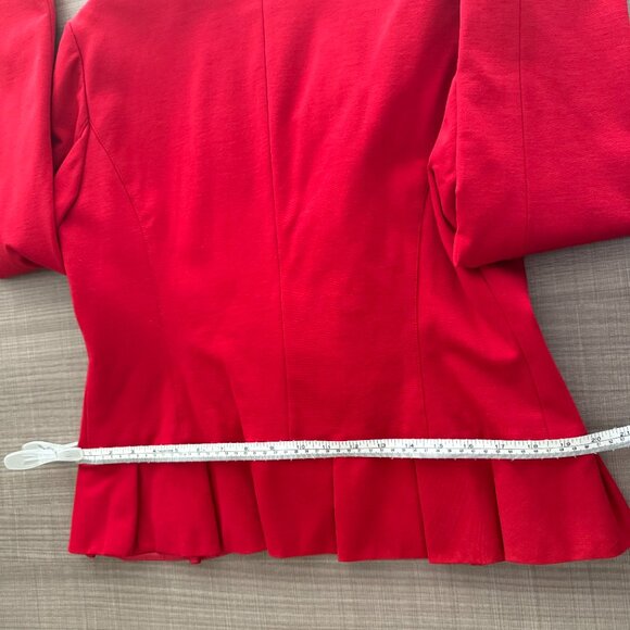 INC International Concepts - Red Ruffle Peplum Blazer - Size L - Picture 12 of 12